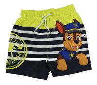 Limetkovo-tmavomodro-bílé plážové kraťasy s Chasem Nickelodeon