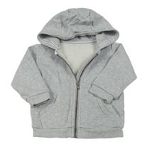 Šedá melírovaná propínací mikina s kapucí zn. M&S