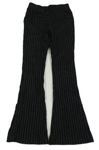 Černo-bílé pruhované flare kalhoty Europe Kids