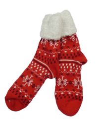 Bílé vzorované zateplené ponožky