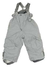 Světlešedé šusťákové laclové oteplovačky s nášivkou H&M