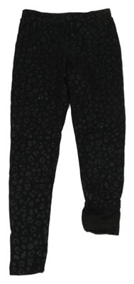 Černé vzorované zateplené legíny