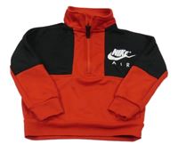 Červeno-černá sportovní mikina s logem Nike Air