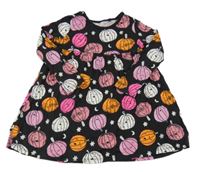 Černé bavlněné šaty s dýněmi George