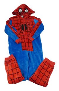 Modro-červená chlupatá kombinéza s kapucí - Spiderman C&A