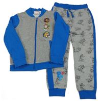 2set - Šedo-modrá propínací mikina s Paw Patrol + tepláky Nickelodeon