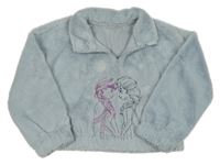 Modrá chlupatá mikina s Frozen Disney