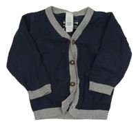 Tmavomodrý propínací svetr C&A