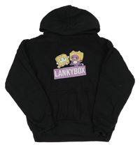 Černá mikina s potiskem a kapucí