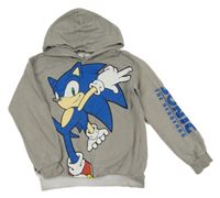 Šedá mikina se Sonicem a kapucí H&M