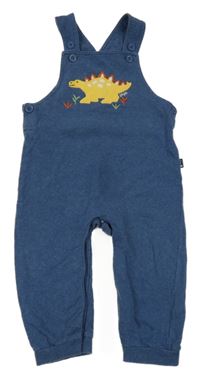 Tmavomodré melírované laclové tepláky s dinosaurem Jojo Maman Bébé