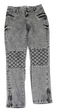 Šedé crop rifle se zipy Denim Co.
