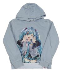 Světlemodrá mikina s dívkou a kapucí - Hatsune Miku C&A