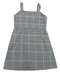 Bílo-černo-světlerůžové kostkované šaty F&F