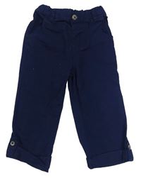 Tmavomodré plátěné chino kalhoty Matalan