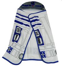 Bílo-modro-šedá zavinovací chlupatá deka s kapucí - StarWars