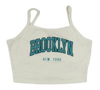 Bílý crop top s nápisem Shein