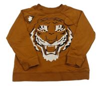 Hnědá mikina s tygrem H&M