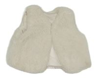 Bílá chlupatá podšitá propínací vesta George