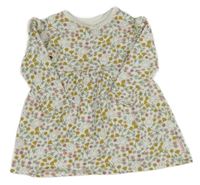 Bílo-barevné květované teplákové šaty s Miffy Tu