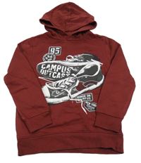 Vínová mikina s botami a kapucí C&A