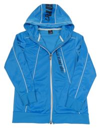 Modrá sportovní propínací mikina s kapucí 