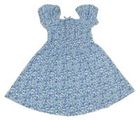 Modro-bílé květované lehké šaty Primark
