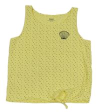 Žlutý puntíkatý crop top s mušlí Yigga