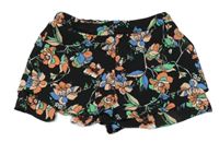 Černo-barevné lehké květované kraťasy River Island