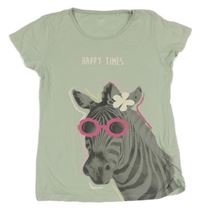 Mintové tričko se zebrou Yigga