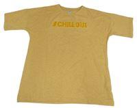 Okrové tričko s 3D nápisem Y.F.K.