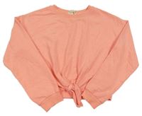 Neonově oranžová crop mikina s uzlem H&M