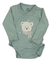 Zelené zavinovací body s medvědem H&M