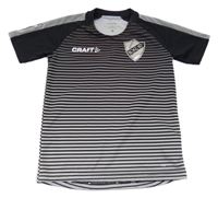 Černo-šedé pruhované sportovní tričko s logem Craft