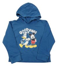 Modrá mikina s Mickeym a Donaldem a kapucí Disney