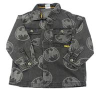 Antracitová riflová košilová bunda - Batman George