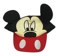 Černo-červená kšiltovka s Mickeym a oušky Disney