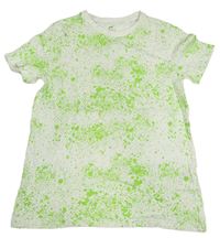 Bílo-zelené tričko s fleky zn. H&M