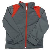 Šedo-červená propínací sportovní mikina Domyos