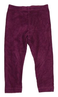 Fialové žebrované sametové legíny Topomini