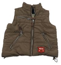 Hnědá šusťáková zateplená vesta Topolino