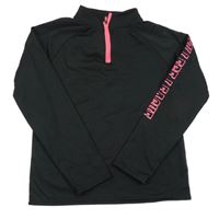 Černo-neonově růžová thermo mikina s nápisem Ergeenomixx