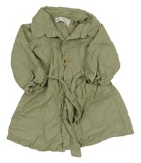 Zelené riflové propínací šaty s páskem Zara