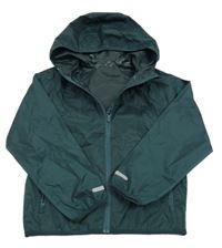 Tmavozelená voděodolná jarní funkční bunda s kapucí Crivit