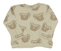 Béžová žebrovaná mikina s leopardy Next