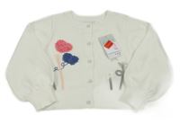 Nové - Bílý propínací svetr s obrázky Primark