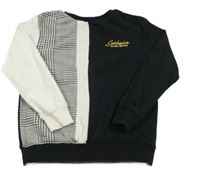 Černo-bílá vzorovaná mikina s nápisem George