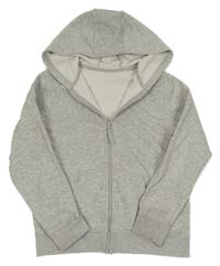 Světlešedá melírovaná propínací mikina s kapucí F&F