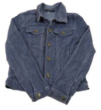 Šedomodrá manšestrová košilová crop bunda George