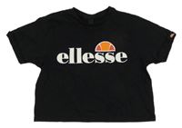 Černé crop tričko s logem Ellesse